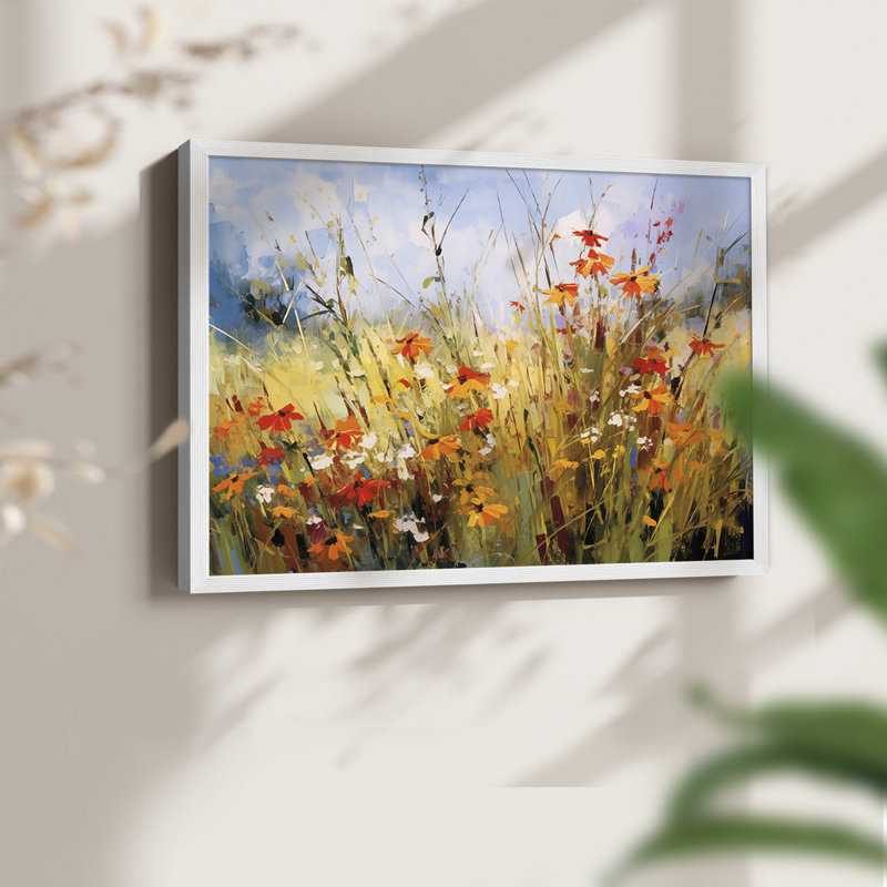 Série florale - CXL III - Reproduction encadrée - Restickable, H 11 po x l 14 po, Blanc