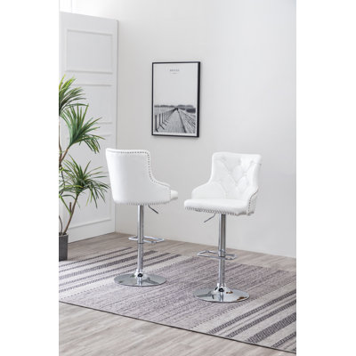 Junie Swivel Upholstered Adjustable Height Counter Stool