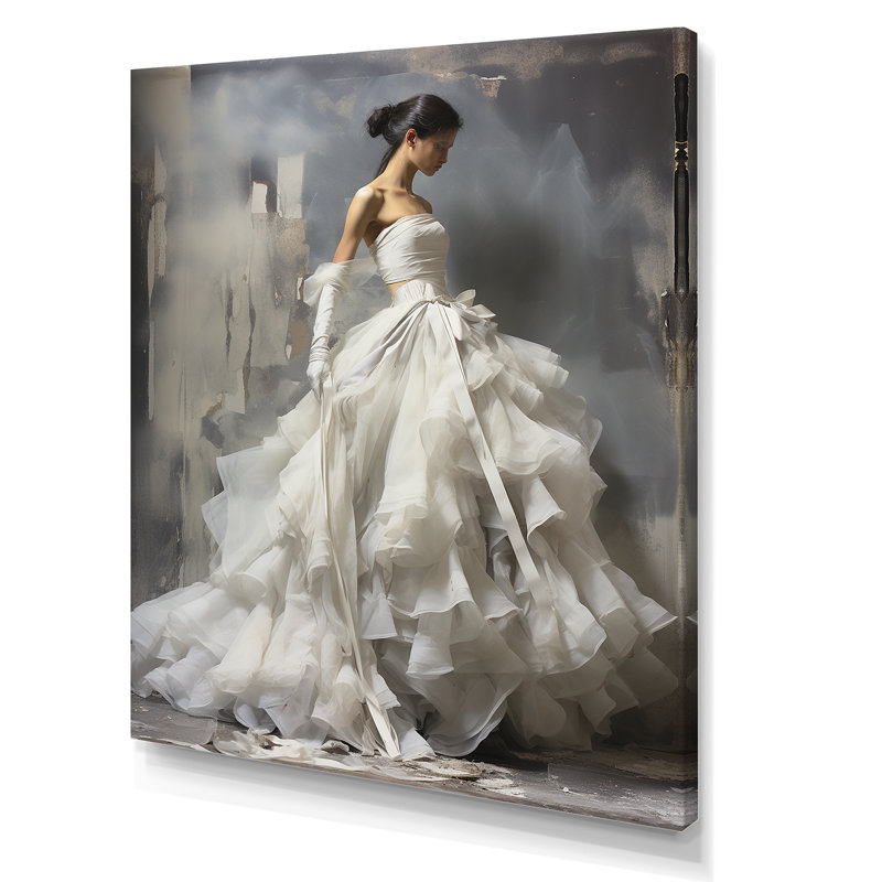 «Gray Modern Ballet Dance Motion I - Fashion», art mural, Toile tendue, H 44 po x l 34 po x P 1,5 po
