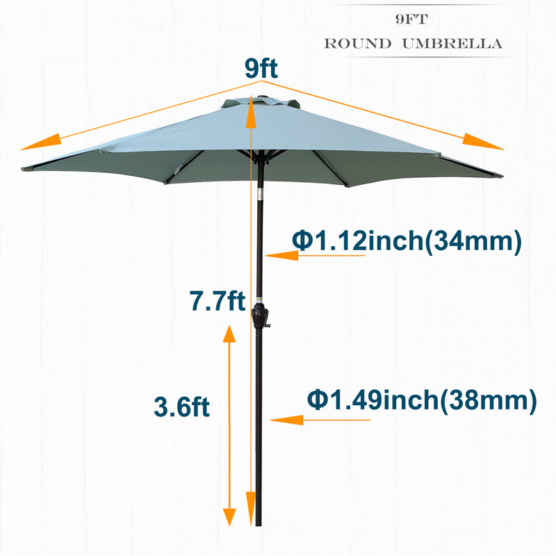 Parasol de marché 108 po Seham, Vert givré