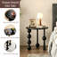 Table d'appoint moderne en bois d'hévéa noir avec pieds sculpturaux
