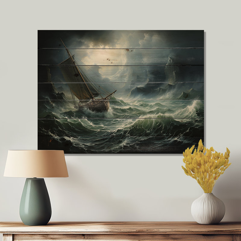 Annabesook Stormy Seas Beauty III - impression sur bois sans cadre, H 24 po x l 32 po x P 0,78 po