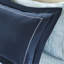 Literie pour lit simple TG avec draps - Motif médaillon bleu marine, tissu, grand édredon à bordure brodée et draps, mauve, taies décoratives brodées, lavable à la machine