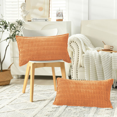 Boucle Ottoman Decorative Pillow Covers Farmhouse Boho Corduroy Cushion Cover