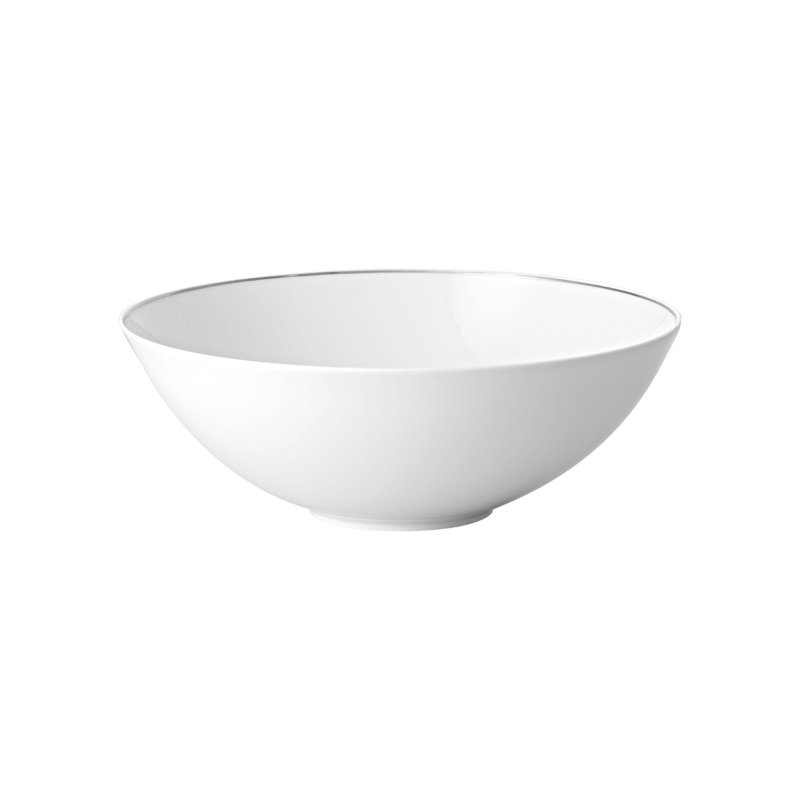 TAC Porcelain Vegetable Bowl, Silver/White
