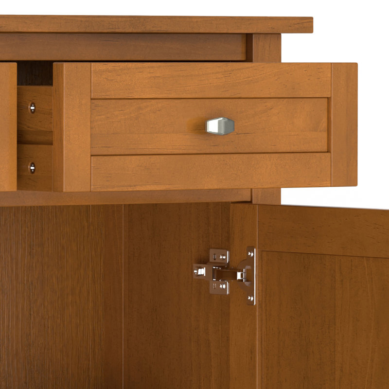 Light Golden Brown Solid Wood 36" Freestanding Storage Cabinet