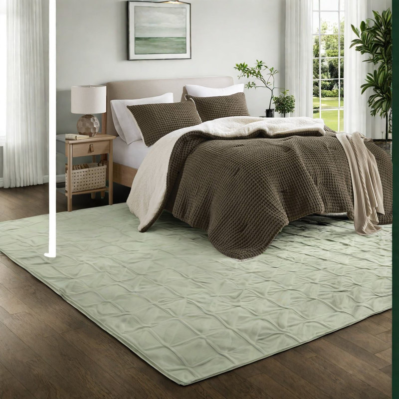 Chenille Comforter Bedding Sets, Polyester Waffle Knit, Cozy Twin For Home
