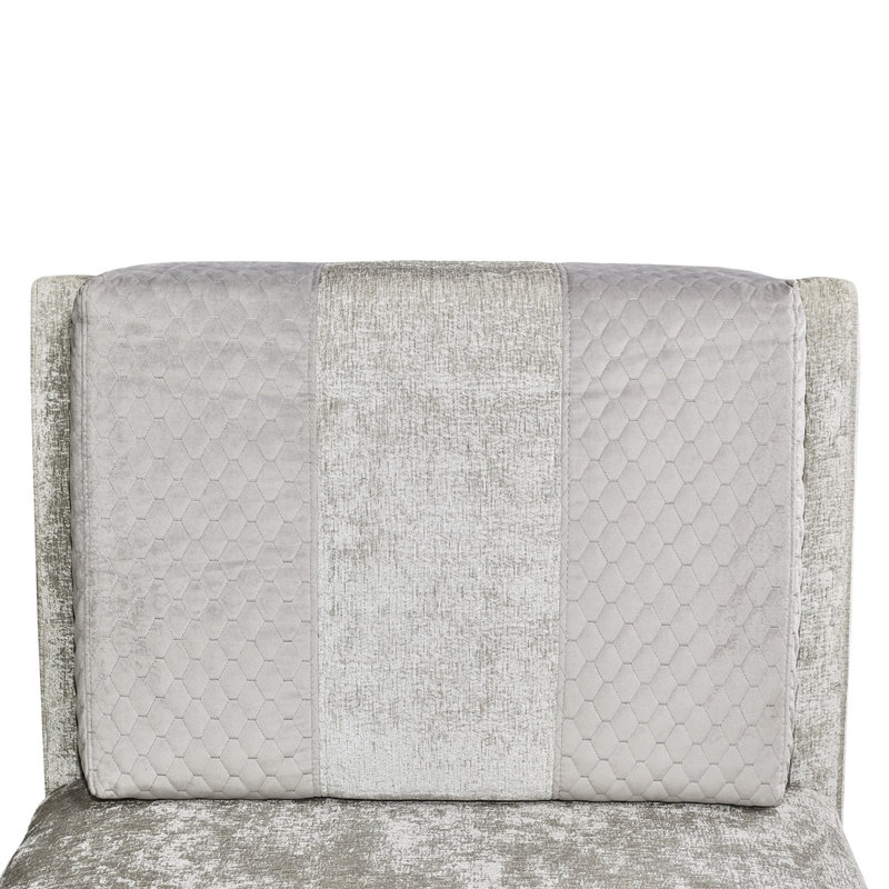 Silver Velvet Armless Chaise with Acrylic Feet