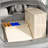 Cream White,19.69" Side Wide Folding Storage Cabinet ,5 Tiers,19.69"×11.81"×50.00",Collapsible Storage Bins With Magnetic Door, Plastic Storage Cabinet With Wheels-1475321242