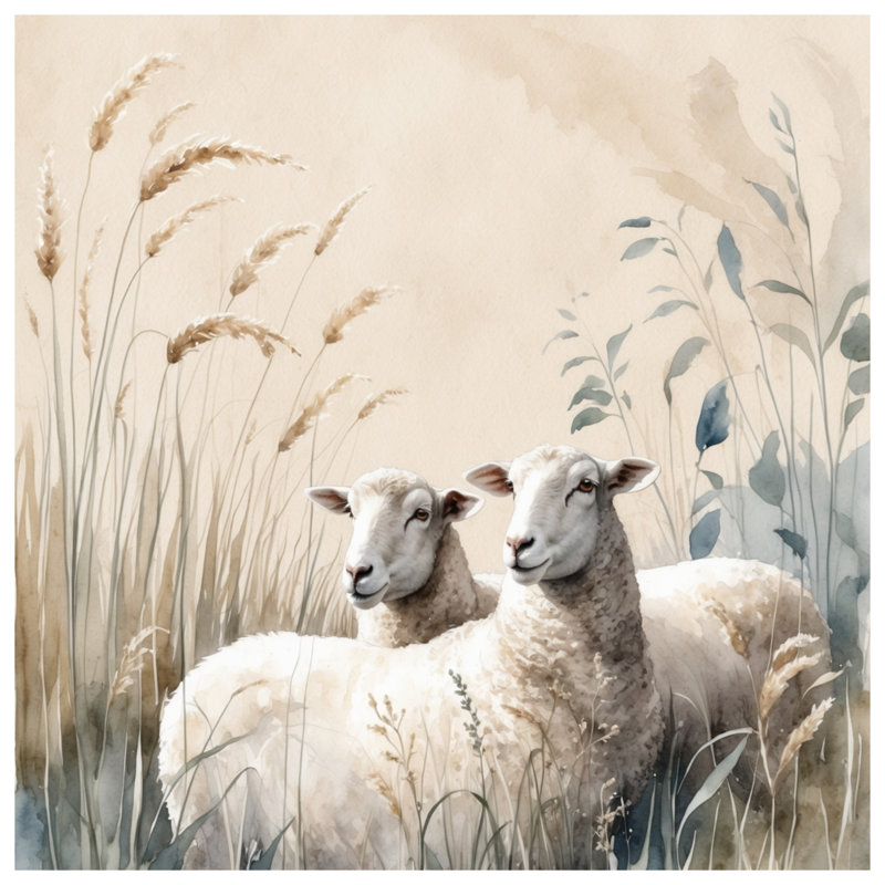 Édredon Sheep In Wheat Field, Simple extra long