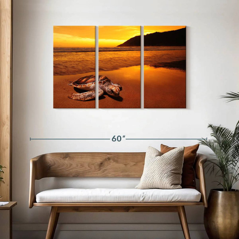 Brampt Turtle On Sunset Beach, 28" H x 45" W