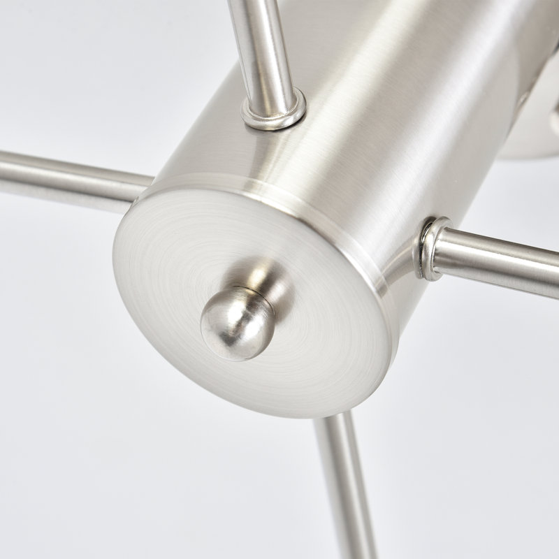 Plafonnier semi-encastré à 4 lumières de style sphérique Spoutnik à intensité variable de 17,5 po Bennefield, Argent argent