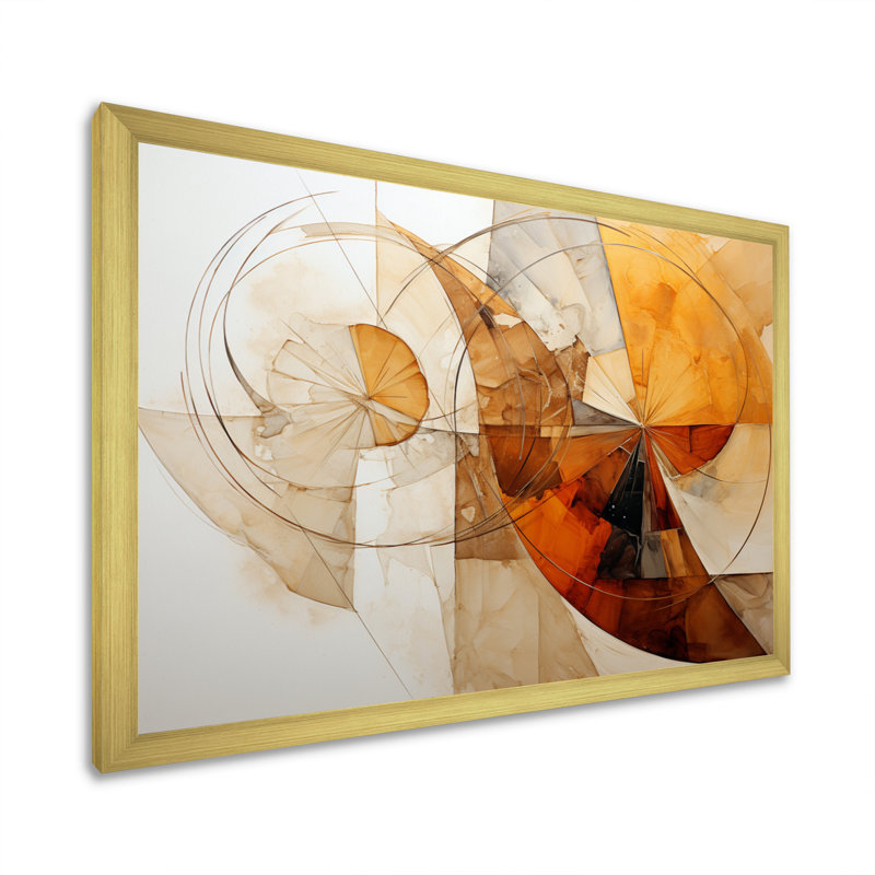Gajala Earthly Tones II, reproduction d'art sur toile, Encadrement doré, H 34 po x l 44 po x P 1,5 po