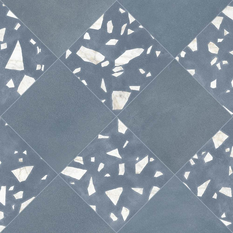Terrazzo 2.0 Checkerboard 24" x 24" Matte Porcelain Floor and Wall Tile, Checkerboard #17