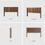 Tête de lit grand format en noyer, conception moderne avec panneau cannelé 3D et apparence de bois véritable, tête de lit en bois facile à assembler, panneau mural à oreilles, pour une chambre à coucher, simple
