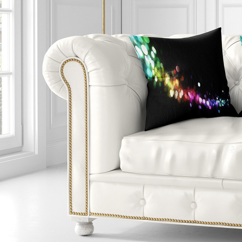 Éclairage coloré abstrait - Coussin imprimé abstrait, 18 po x 18 po, Coussin décoratif