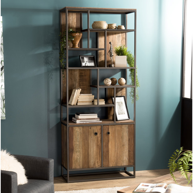 Wooten 215cm H x 90cm W Steel Library Bookcase