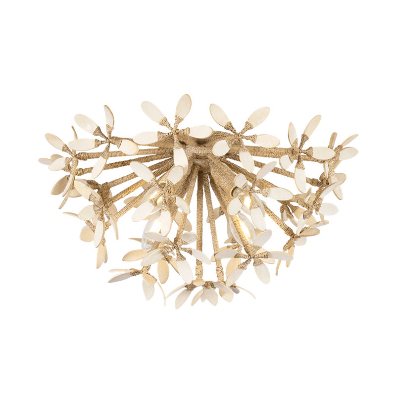 Corfu Semi Flush in Ivory Coco