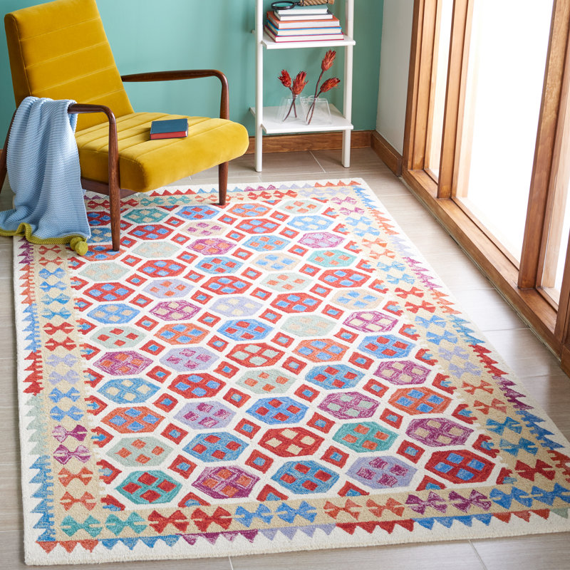 Tapis ivoire / rouge Horwich 410, Rectangle 8 pi x 10 pi