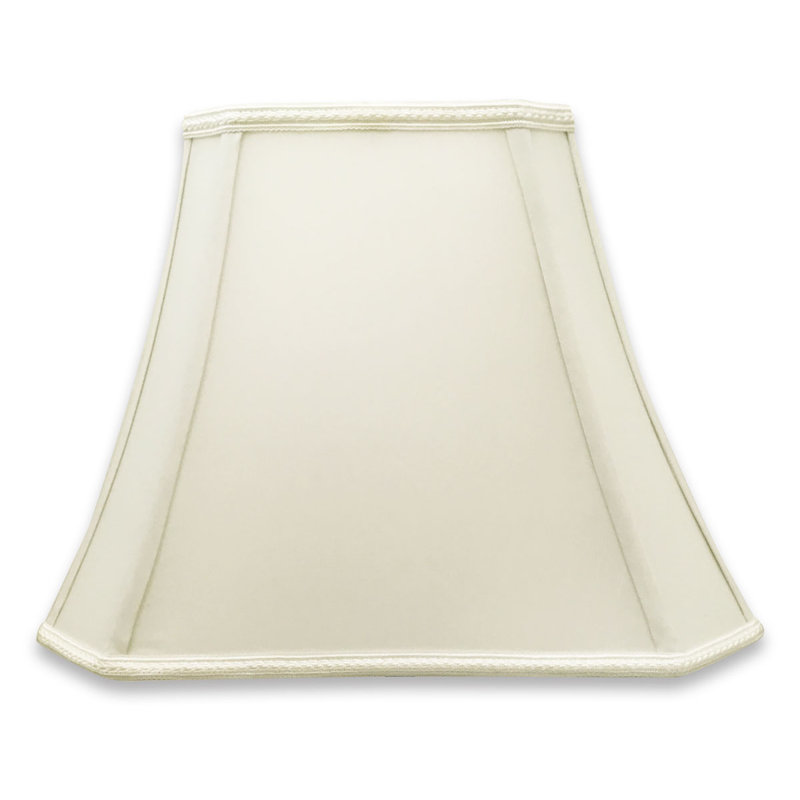 Abat-jour cloche en soie / shantung 12 "H (araignée), Blanc