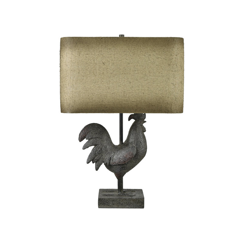 24.25" Resin Table Lamp With Beige Shade