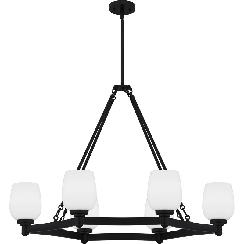Lustre à 6 lumières Wiens, Noir mat