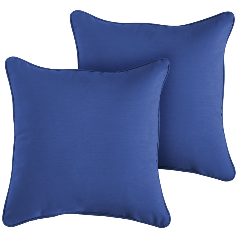 Erika Outdoor Reversible Throw Pillow, 20"H x 20"W, Canvas True Blue
