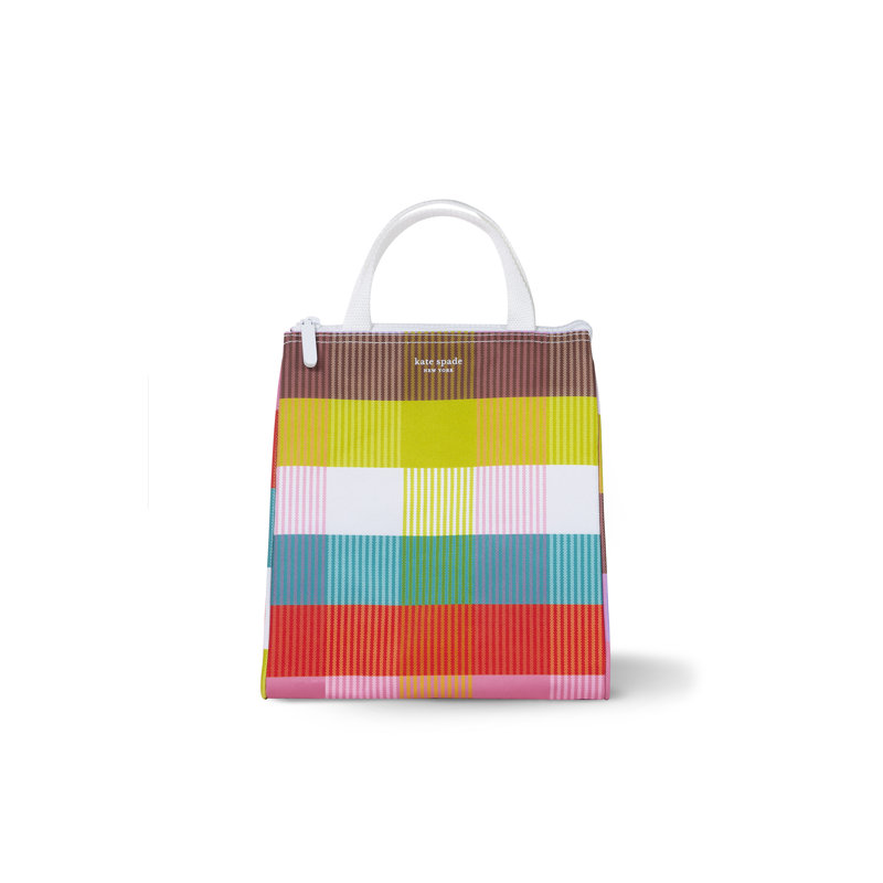 Lunch Bag, Rainbow Plaid 