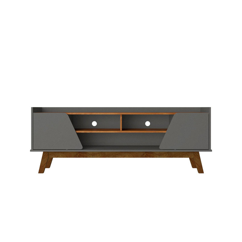 Marcus 62.99'' W One-Piece Storage Credenza, Gray/Nature