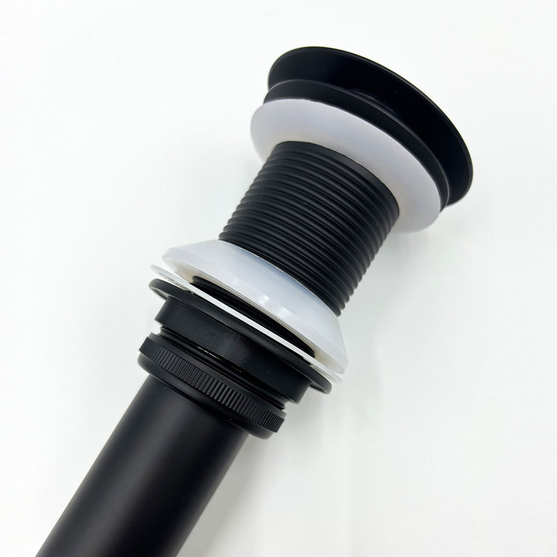 Waterfall Spout Bathroom Sink Single Handle Faucet With Pop-Up Drain (No Overflow), Matte Black