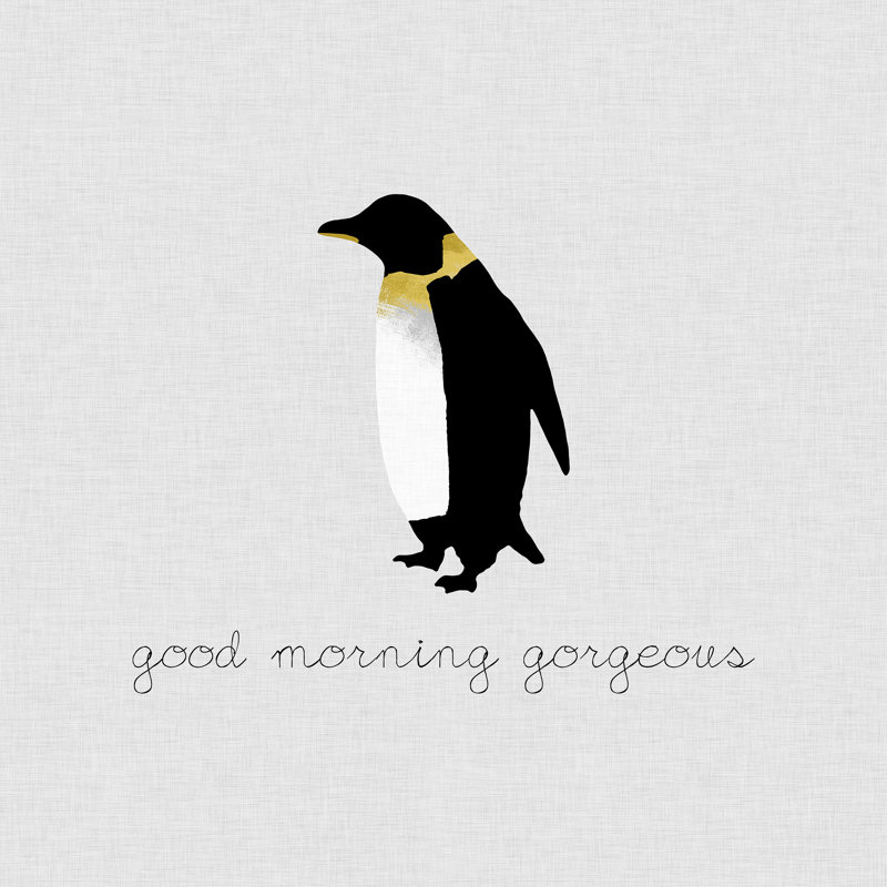 Good Morning Gorgeous - art textuel, H 12 po x l 12 po, Cadre doré simple, Oui