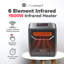 LifeSmart Portable 6 Element Infrared Space Heater with Remote Control, Timer in Black