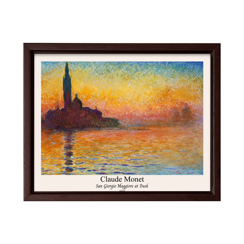 Claude Monet - San Giorgio Majeur, Poster, 18"H x 24"W, Brown Framed