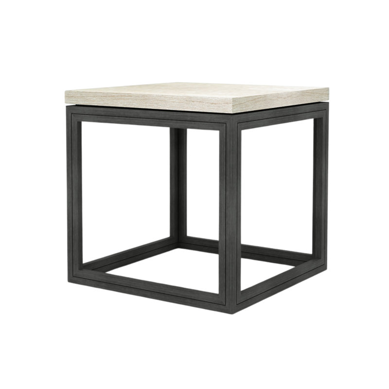 Table de bout à piédestal en bois massif