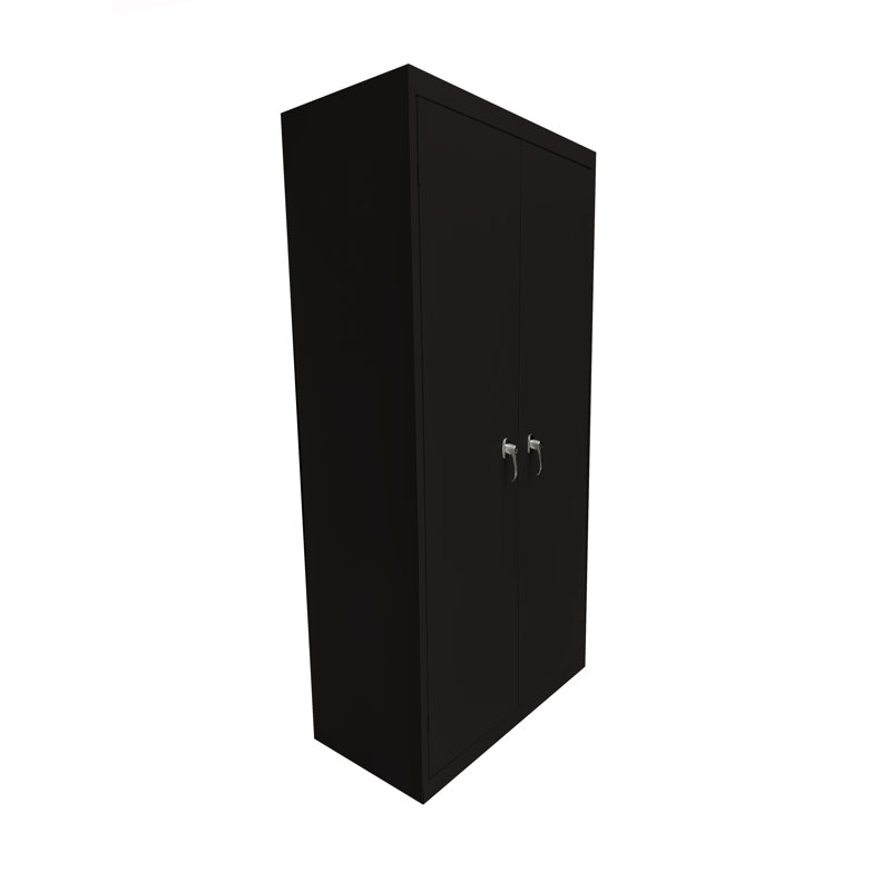 Armoire de rangement en acier soudé Jaylon - l 36 po x P 18 po x H 78 po, Noir, noir, noir, noir