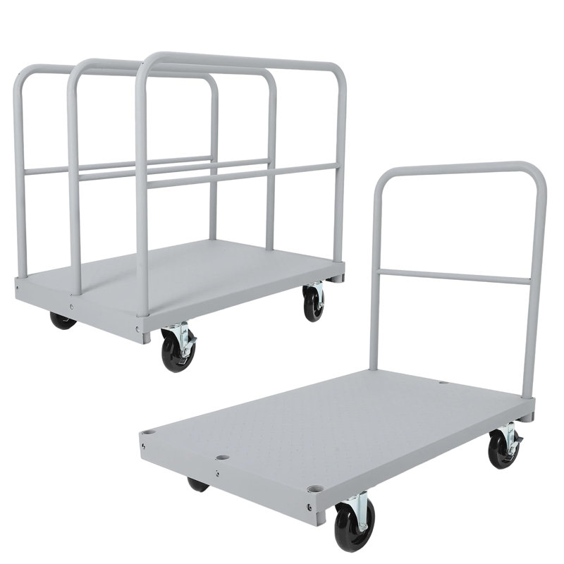 Chariot à panneaux en acier robuste 2 en 1, plateforme de 36 po x 24 po, capacité de 2 200 lb, panneau convertible et camion à plateau avec roulettes verrouillables