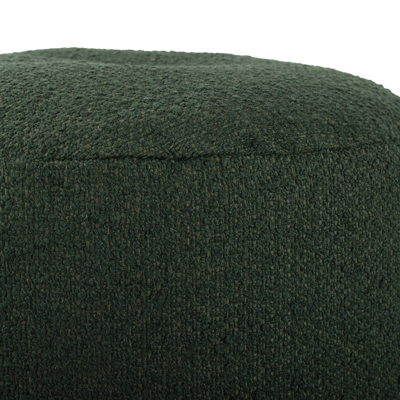 Upholstered Pouf, Barbet Forest Polyester, 12" H x 22" W x 22" D 