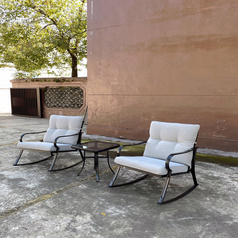 White, Rocker Set Chair And Teapoy Off-