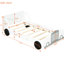 Lit simple blanc en forme de voiture avec roues - à la mode et robuste. Contreplaqué fabriqué. Lattes à structure solide. Rails pour une protection supplémentaire. Lit confortable et pratique. Dimensions: 77,2 po x 40,9 po 29,9 po. Assemblage-1370679373-1370679370