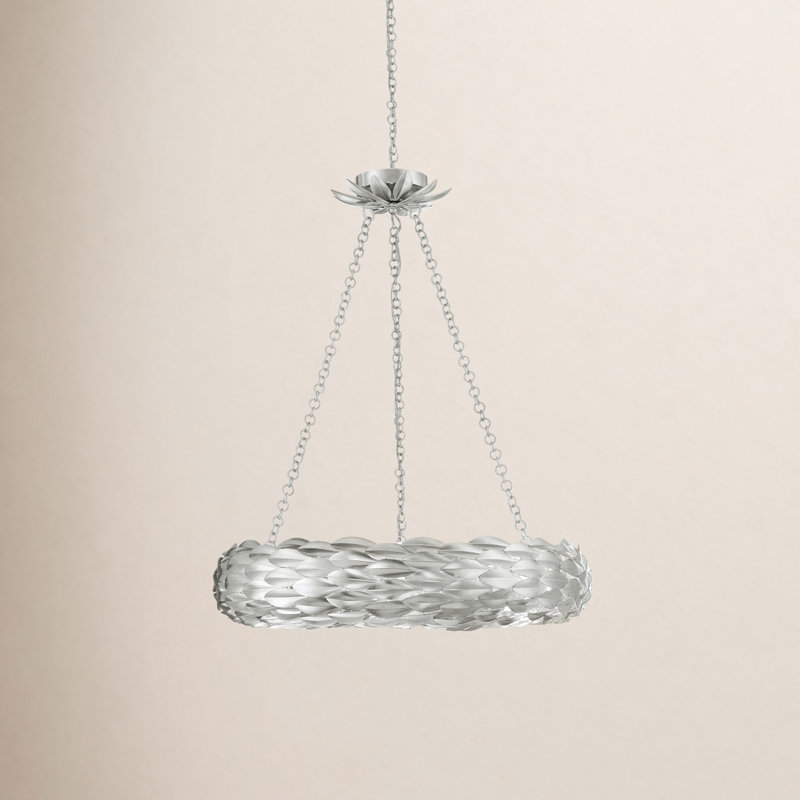 Adelynn - Light Antique Silver Wagon Wheel Pendant, 6