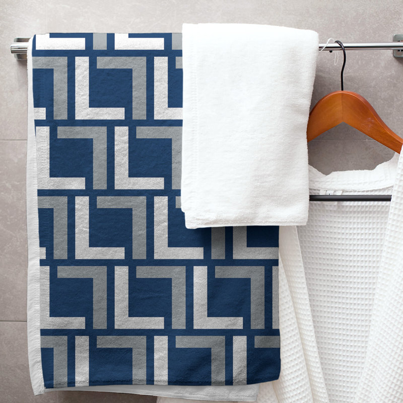 Serviette de bain, Speed Blue/White/Grey