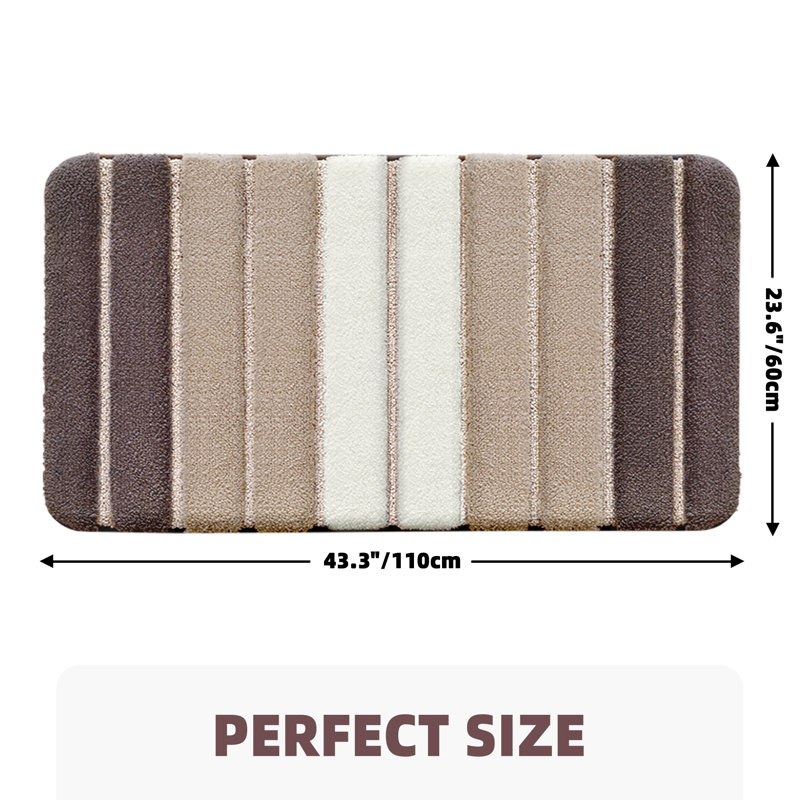 Danimir Microfiber / Microsuede Non-Slip Bath Rug, 24" W x 43" L, Brown