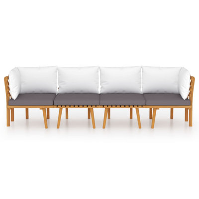 Ensemble de salon de jardin extérieur gris foncé et blanc