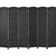Paravent, écran d'intimité pliable à 6 panneaux de 5,6 pi de hauteur. Noir pour bureau à domicile, chambre à coucher. Cloison autoportante avec un charmant motif tissé à la main et un haut mur arqué haut. Chambre à coucher, bureau.