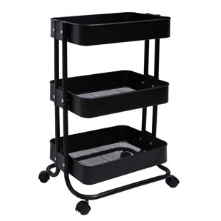 39cm W Metal Shelving Unit with Wheels