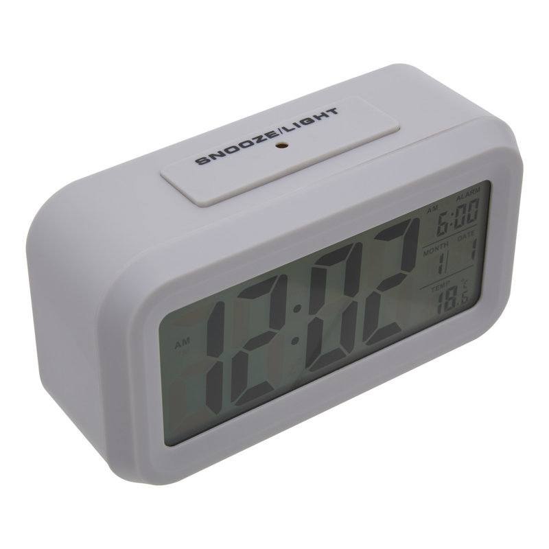 Digital Electric Alarm Tabletop Clock, Grey