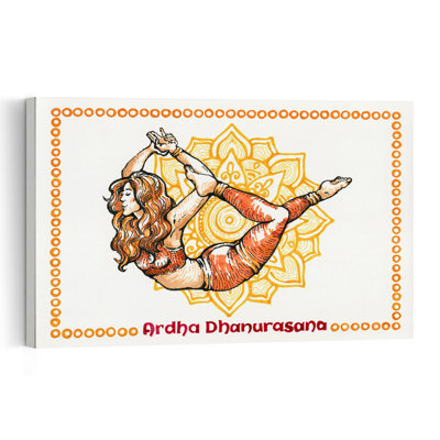Affiche murale abstraite contemporaine représentant la demi-posture de yoga