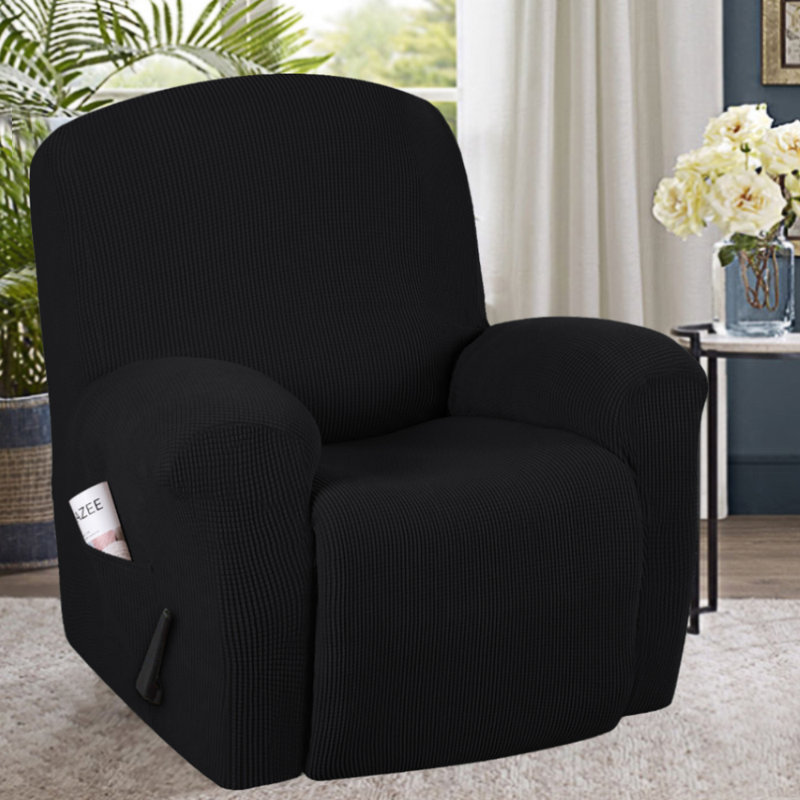 Housse pour fauteuil inclinable Hayneville, Mélange de polyester noir