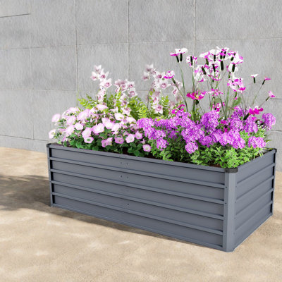 Deep Root Planters, Galvanized Metal 70.9 In Modern Outdoor Garden Bed