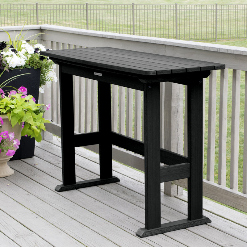 Arbnora Rectangular Outdoor Bar Table , 54 " W 21.05 " D, Black
